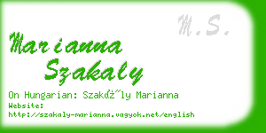 marianna szakaly business card